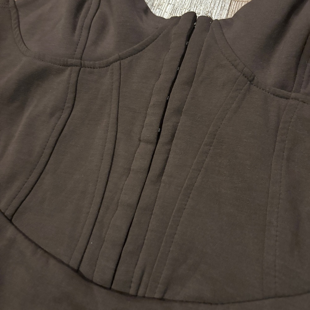 NWT Brown Corset Dress - Picture 3 of 7